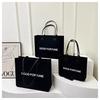 Bolsa Tote de Fieltro de Gran Capacidad Bolsa de Regalo Publicitaria Correa de Cuero Bolso de Hombro para Viajero Almacenamiento Azul Klein