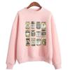 Suéter de gola redonda vintage com picles em conserva Hoodie solto masculino Blusa de moletom