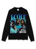 Camiseta de manga corta con estampado de hip-hop retro transfronterizo estadounidense JCole, sudadera con capucha de cuello redondo y manga larga gruesa