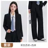 Conjunto de dos piezas de estilo universitario para otoño e invierno, chaqueta de traje profesional de manga larga y pantalones de pierna ancha para mujer, venta al por mayor transfronteriza