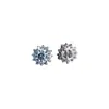 Pendientes de Plata 925 Chapados en Oro para Mujer, Pendientes de Girasol con Diamante de Alto Carbono, Lujosos y Elegantes, Una Pieza, Venta al por Mayor Directa de Fábrica
