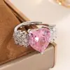 Colección de Anillos de Latón Plateado con Circonita de Moda Más Vendidos, Anillos de Plata de Lujo Ligero Transfronterizos, Versátiles para el Uso Diario