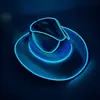 Sombrero Perlado de Halloween Fiesta de Carnaval LED Inalámbrico Fluorescente Colorido Sombrero de Vaquero Iluminado Láser Iridiscente Sombrero de Vaquero