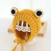 Gorro Infantil Otoño e Invierno Hecho a Mano Lindo Dibujo Animado Orejas de Rana Gorro de Lana Cálido Tejido