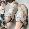 Zapatos de Entrenamiento de Malla Hueca para Niños Estilo Alemán para Niños y Niñas, Transpirables de Verano, Suela Suave, Antideslizantes, con Velcro, Calzado Deportivo al por Mayor