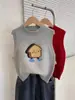 Chalecos de punto para niños y niñas de otoño e invierno 2026 nuevo jacquard de dibujos animados cálidos de lana versátiles comercio exterior al por mayor