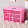 Estilo Chica Estudiante Ins Caja de Almacenamiento Tipo Cajón a Prueba de Polvo de Nueve Compartimentos Papelería de Escritorio Joyería Cosméticos Seis Compartimentos