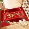 En stock Felpudo Decoración Puerta de Entrada Año Nuevo Felpudo Festival de Primavera Vestíbulo Felpudo Festivo Rojo Terciopelo de Cristal Alfombra Antideslizante