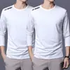 [Envío Rápido] Camiseta de Manga Larga para Hombre, Ropa Interior de Otoño para Hombre, Corte Holgado, Capa Base Elástica, Camiseta Estampada para Hombre