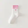 Nuevos Calcetines Sin Hueso Otoño e Invierno Estilo Coreano Rayados Tres Barras Medias para Mujer Estilo Universitario Combinación de Colores Calcetines Deportivos Venta al por Mayor