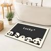 Felpudo de diatomeas con diseño de panda de dibujos animados, para baño, hogar, absorbente de agua, antideslizante, para puerta de entrada