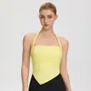 Chaleco de Yoga para Mujer con Almohadillas en el Pecho, Top Deportivo de Cuello Halter, Top de Pilates y Fitness sin Espalda, Moderno y Sexy 62104