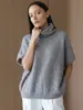 Nuevo Suéter Pulóver de Cuello Alto Estilo Perezoso Otoño/Invierno 2026 para Mujer, Holgado, Manga Murciélago de Cinco Puntos, Tejido de Cachemira Cepillada