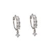 Mini Arete de Diamantes de Imitación Ins Hebilla de Oreja Delgada Diamante Completo Diamante Rai Tamaño Pequeño Arete de Círculo Estilo Europeo y Americano Distintivo Cachorros Aretes Guapos