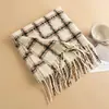 Bufanda de Cuadros para Mujer Invierno 2024 Nuevo Estilo Coreano Versátil Bufanda de Imitación Cachemir para Parejas Chal Cálido para Hombre Otoño e Invierno