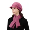 Gorro tejido de punto cálido de nuevo estilo para mujeres de mediana edad y ancianas, otoño e invierno, gorra de pico de pato para mamá, gorro a prueba de frío con forro polar para abuela