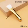 Pincel de Máscara Curto Dourado com Cabeça de Silicone Macia, Pincel de Maquiagem Especializado para Aplicar Máscaras de Argila, Aplicador de Máscara com Cerdas Macias, Colher