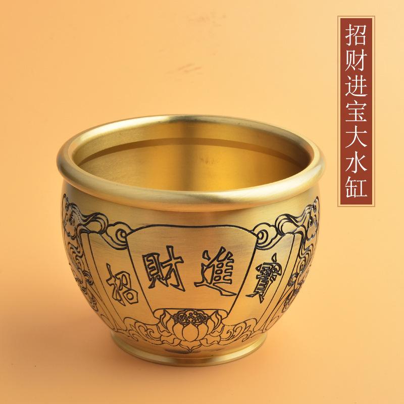 纯黄铜百福缸