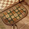 Alfombrilla de Baño Estilo Maillard con Sensación de Lujo Ligero y Gama Alta, Absorbente de Agua, Resistente a la Suciedad, Alfombrilla de Diatomeas para Entrada de Baño