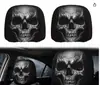 Fronha de Travesseiro para Carro com Expressão Engraçada de Halloween Transfronteiriça, Capa Elástica Estampada para Encosto de Cabeça de Carro, Respirável e Confortável, Adequada para Todas as Estações