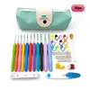 Juego de Ganchillos Amazon Colorido Mango Suave Tpr Ganchillo de Aluminio DIY Lana Ganchillo Barba Bolsa Set