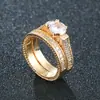 Celebridad en línea en vivo anillo de pareja personalidad europea y americana abierto anillo de diamante simulado anillo de pareja de temperamento de moda regalo de vacaciones