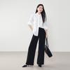 Nueva Camisa de Algodón Mezclado de Color Sólido de Manga Larga para Mujer Otoño, Corte Holgado, Para Usar en Capas, Estilo Coreano Casual con Cuello