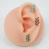 Aretes de piercing en forma de rama de aleación de titanio con circonita marquesa, engaste de garra, para nariz, para labio, venta directa del fabricante, en stock para venta al por mayor