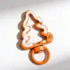 Árbol de Navidad Pintado de Colores Hebilla de Resorte Accesorios para Llavero Hechos a Mano DIY Colgante de Muñeco de Caricatura Color Caramelo
