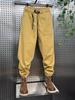 Outono e Inverno novas calças casuais masculinas soltas plus size wide leg harém calças moda nacional Papai macacão amarrado no tornozelo