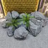 Decoração de Pátio Espuma PU Pedra Pedra Artificial Falsa Decoração Interna Macia Pedra de Montanha Preta Paisagismo Ecológico para Casa