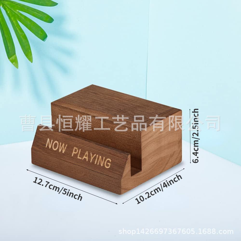 木质黑胶唱片收纳架 桌面摆台式黑胶唱片展示架 可定制展示底座