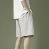 Shorts masculinos de seda gelada leves para o verão, de secagem rápida, soltos, perna reta, shorts esportivos casuais de 5 pontos para basquete para homens