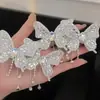 [Sombra de Borboleta Correndo] Estilo Mori lantejou strass franja presilha lateral rede borboleta estilo princesa temperamento acessório de cabeça versátil feminino