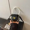 Bolso Pequeño Estilo Chanel para Mujer con Bordado Acolchado, Bolso de Cubo con Cordón, Bolso Cruzado de Cadena, Mini Bolso para Lipstick de Lujo Ligero Más Vendido