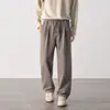 Pantalones Casuales para Hombre 2026 Otoño Nuevo Bolsillo con Cremallera Pierna Recta Pantalones Largos Versátil Casual Color Sólido Americano Peso Pesado