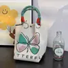 Bolsa de Mão Tricotada Estilo Novo Japonês e Coreano Portátil Trabalho Passeio Grande Capacidade Tote Pequena Bolsa Quadrada