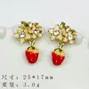 Liga de Metal com Zircônia Colorida Cravejada de Diamantes Franja Joia Dupla Orelha Pulseira Colar Popular Tridimensional Super Brilhante Acessórios Decorativos de Strass