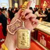 Llavero colgante amuleto de la suerte de oro puro 999, decoración para bolso, pequeño regalo práctico para estudiantes, venta al por mayor