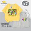 2025 Nuevo Sprunki Music Rhythm Box Ropa para Niños y Niñas Traje de Manga Corta Casual de Dos Piezas Traje de Verano 2