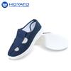 Zapatos antiestáticos de PU personalizados de fábrica, zapatos de lona azul y blanco de cuatro ojales, suela blanda, transpirables, zapatos de trabajo, zapatos electrostáticos para taller limpio