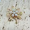 Broche de Hoja Hebilla de Metal Pin de Perla Dorado Anti-deslizamiento Decoración Accesorios para Suéter