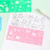 Set de Regla Calidoscopio Multifuncional de Dibujos Animados para Niños Estudiantes, Papelería Plantilla de Dibujo Creativo DIY