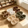 Nueva cesta de almacenamiento tejida ovalada, cesta de almacenamiento divisoria para pan de gran capacidad, cesta de almacenamiento portátil para el hogar, venta al por mayor
