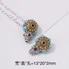 Xizang Prata Duas Cores Três Vias Pulseira Contas Espaçadoras Retrô Duas Cores Liga Inlaid Cabeça de Buda Furo Acessórios de Joia Atacado