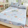 2026 Sábana Bajera Ajustada Nueva de Seda de Hielo Pieza Única Cubierta de Cama Estampada de Verano Sábana de Cama Completamente Cerrada Juego de Tres Piezas Protector de Colchón a Prueba de Polvo