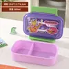 Fiambrera Compacta de Dibujos Animados Linda para Niños con Compartimentos, Fiambrera de Acero Inoxidable 304 para Estudiantes con Cubiertos de Tenedor y Cuchara