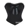 Top de tirantes de encaje de malla estilo Deseo Puro Dulce y Picante para Mujer, Verano, Ceñido a la Cintura, Corto, Chic, Ropa de Abrigo, Top Moldeador