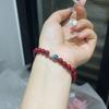 Ciervo Blanco con Pulsera de Loto Paso a Paso Pulsera de Loto Púrpura Cinnabar Oro Piedra del Sol Joyería para Mujer