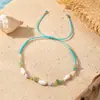 Pulseira Colorida de Miçangas de Arroz Estilo Boho para Mulheres, Cordão de Mão Ajustável com Pedra Multifacetada Nicho Estilo Ins, Tendência de Joias Transfronteiriça